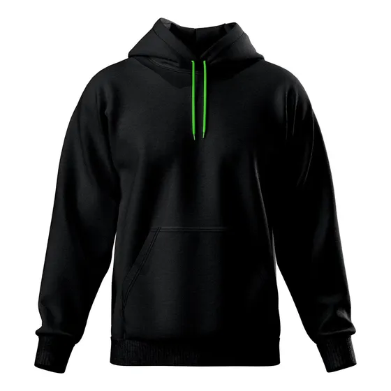 Blusa De Frio Lisa Moleton Canguru Capuz Cordão Neon Macio