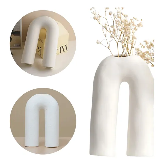 Vaso Orgânico Decoração Flor Arranjo Minimalista Texturizado