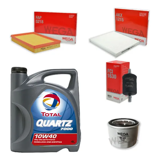 Kit 4 Filtros + 4l Aceite Total 10w40 Renault Kwid