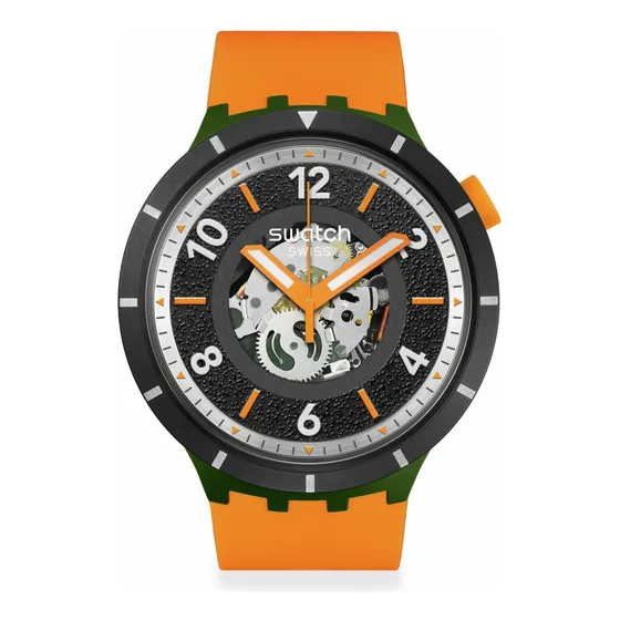 Reloj Swatch Unisex Casual Naranja Biocerámica Cuarzo Otoño-