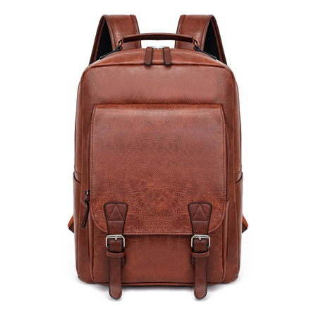 Mochila Movac Urban Cuero Ecológico Multiuso Gran Capacidad. Color Marrón Claro Diseño De La Tela Lisa Mochila Movac Urban Cuero Ecológico Multiuso Gran Capacidad. Color Marrón Claro Diseño De La Tela Lisa