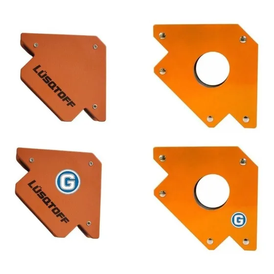 4 Escuadras Soporte Magnético 2u 4p 22kg + 2u 3p 11kg Soldar