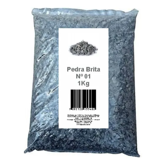 Pedra Brita Para Jardim N° 01 Cinza Pacote 1 Kg