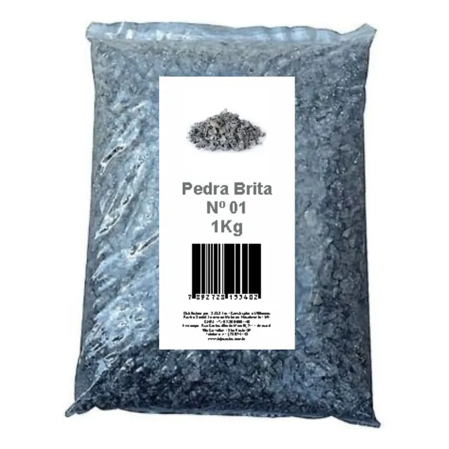 Pedra Brita Para Jardim N° 01 Cinza Pacote 1 Kg
