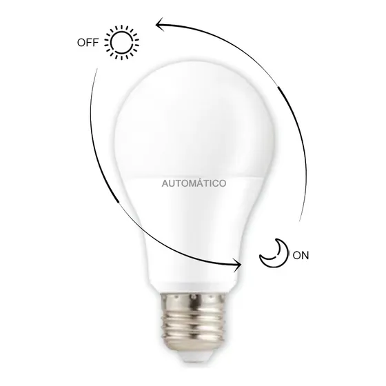 Oe53 1foco Led Sensor Fotocelda Automatico Dia Noche E27 10w