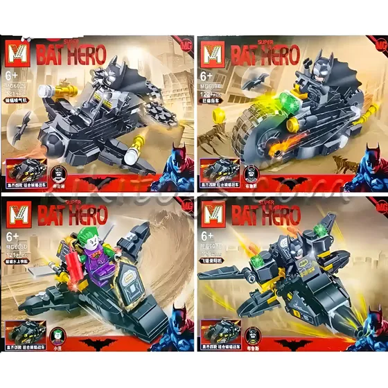  Set X 4 Muñecos Batman - Joker + Naves - Batimovil Tumbler