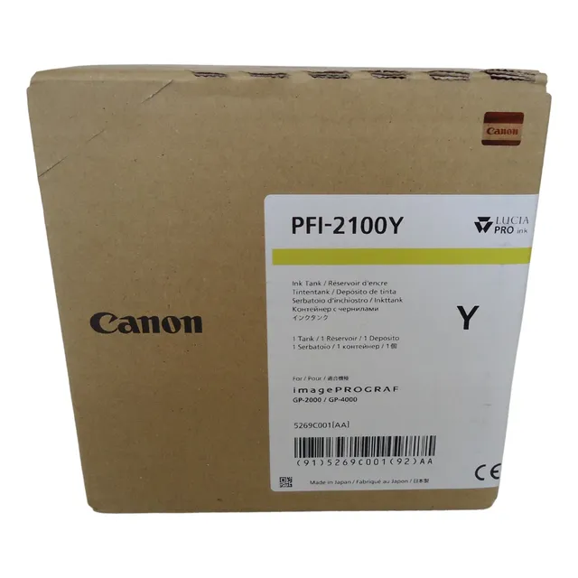 Canon Pfi-2100y Tinta Amarilla Genuino