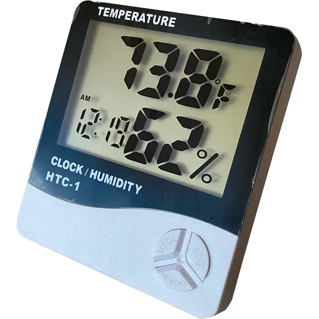 Higrómetro Digital Termómetro Ambiental Reloj Mide Humedad
