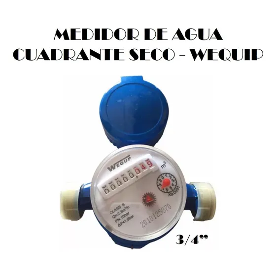 Medidor De Agua Cuadrante Seco 3/4pul - Wequip