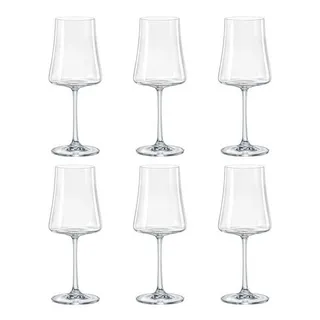 6 Taças De Cristal Vinho Branco 360ml Linha Xtra Bohemia 6 Taças De Cristal Vinho Branco 360ml Linha Xtra Bohemia