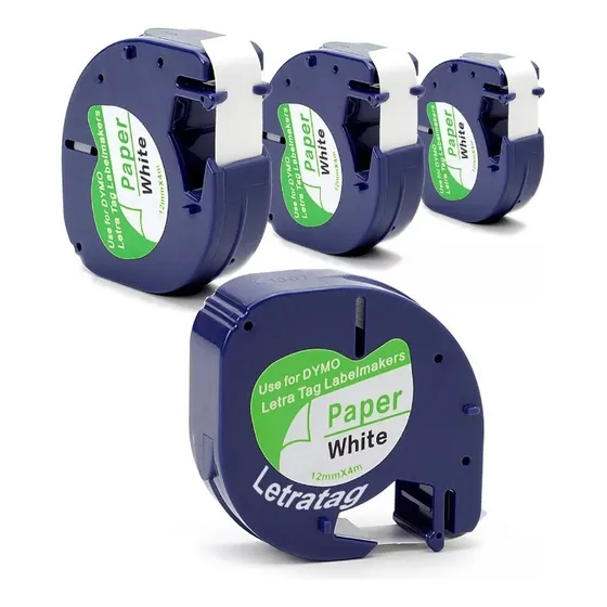 Fita Papel Dymo Letratag Xr Lt100 Compatível 91200 - 4 Unid