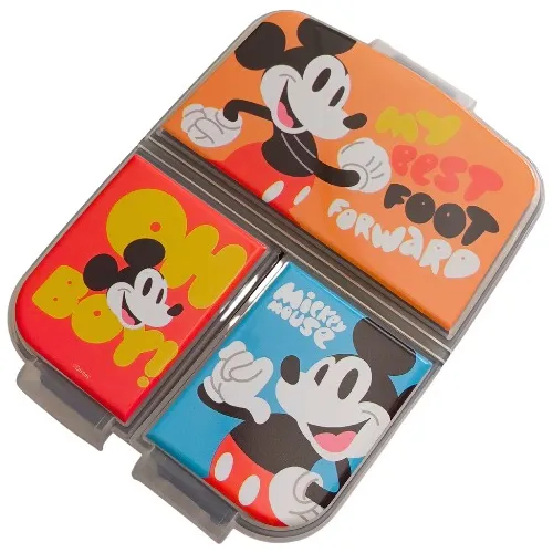 Lunchera Hermética Con Divisiones - Mickey - Lic. Oficial
