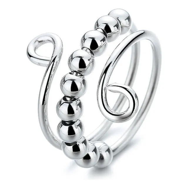 Anillo Antiestrés Bolitas Acero Ajustable