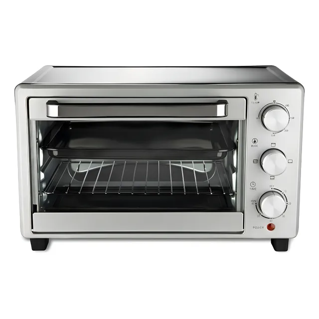 Forno Elétrico Inox Family Grill 23 Litros 3 Opções De Aquecimento Botão Seletor Até 250°c Forno Fryer 1400 W Desligamento...