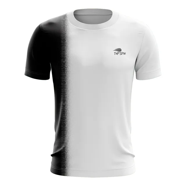 Camisa João Fonseca Topspin Preto E Branco Dry Fit Uv50+
