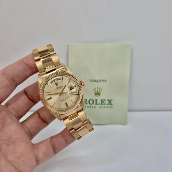 Rolex Day-date 36mm Vintage Full Rose Gold Completo Rosé Rosé Champanhe