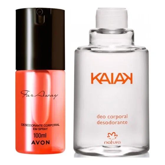 Natura Kaiak Refil Feminino 100ml + Far Away Deo Corporal Spray Avon 100ml