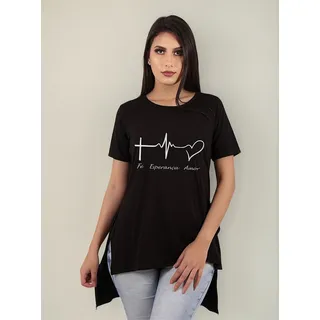 Camisetas Blusas Camisas Longline Feminina Estampada Gospel Camisetas Blusas Camisas Longline Feminina Estampada Gospel