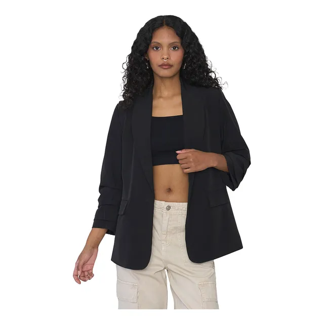 Blazer Mujer Liso Negro Corona