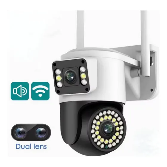 Camara De Seguridad Exterior Wifi Hd Dual 36 Led