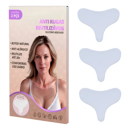 Kit 3un Adesivo Silicone Anti Rugas Colo Tê - Peito 30 Usos Neutra