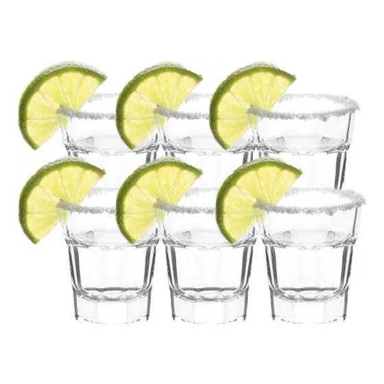 Set 6 Vasos Shot Tequilero Pocillo de Vidrio Vitrineon Cl Color Transparente
