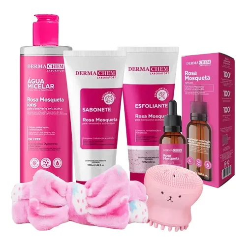 Kit Skin Care Limpeza Rosa Mosqueta Completo C/ 2 Sérum