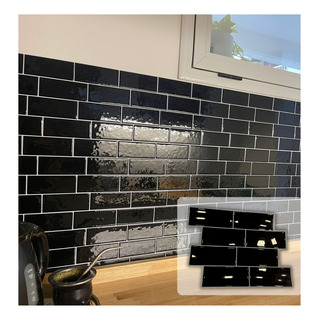 Azulejo Vinilo Subway Negro Autoadhesivos 3d Holzboden Azulejo Vinilo Subway Negro Autoadhesivos 3d Holzboden
