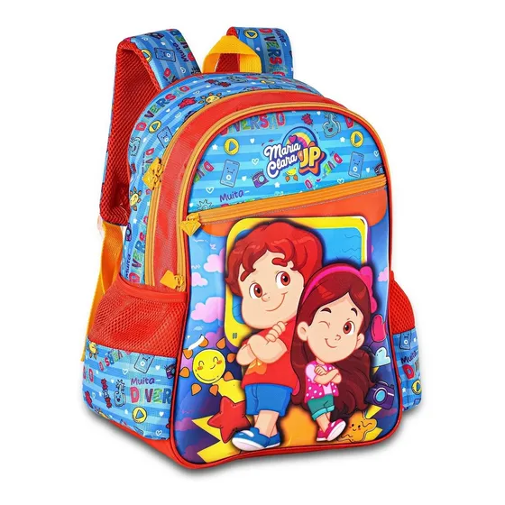 Mochila Escolar Infantil Maria Clara E Jp Youtubers Cor Vermelho Desenho do tecido Jp e Maria Clara