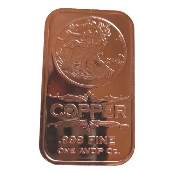 Lingote De Cobre Puro De 1 Onza Troy 0,999 Walking Liberty