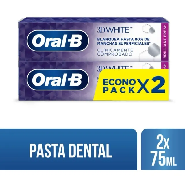 Pasta Dientes Oral-b 3d White Brilliant Fresh 75 Ml 2 Uni