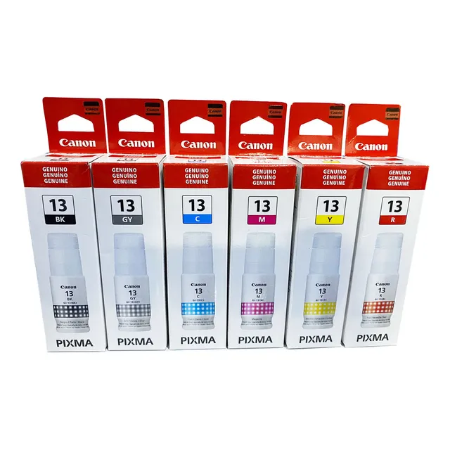 Combo 6 Botella Tinta Canon Gi-13 Neg Cia Magen Amarill Rojo