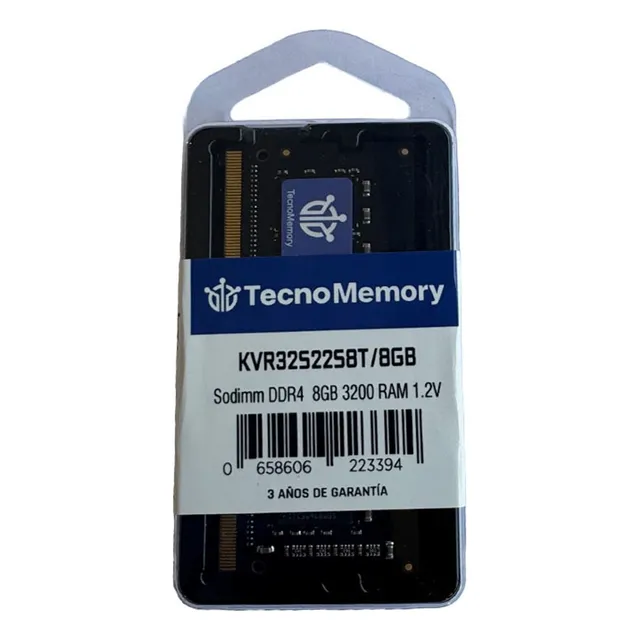 Memoria Ram Tecnomemory Sodimm Ddr4 8gb 3200mhz Kvr32s22s8t