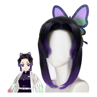 Peluca De Demon Hunter Cosplay Kochou Shinobu Cazador Kimets Peluca De Demon Hunter Cosplay Kochou Shinobu Cazador Kimets