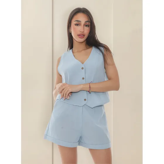Short + Chaleco De Lino - Conjunto Ruth Mujer
