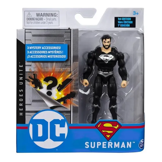 Figura De Superman Negro Dc Comic 10 Cm