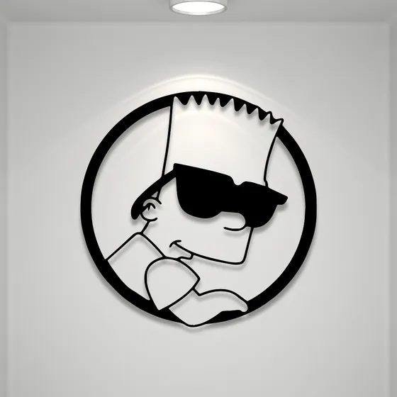 Cuadro Decorativo Bart Simpson Calado En Madera Mdf