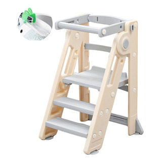 Torre De Aprendizaje Montessori Ajustable Para Niños Gris Torre De Aprendizaje Montessori Ajustable Para Niños Gris