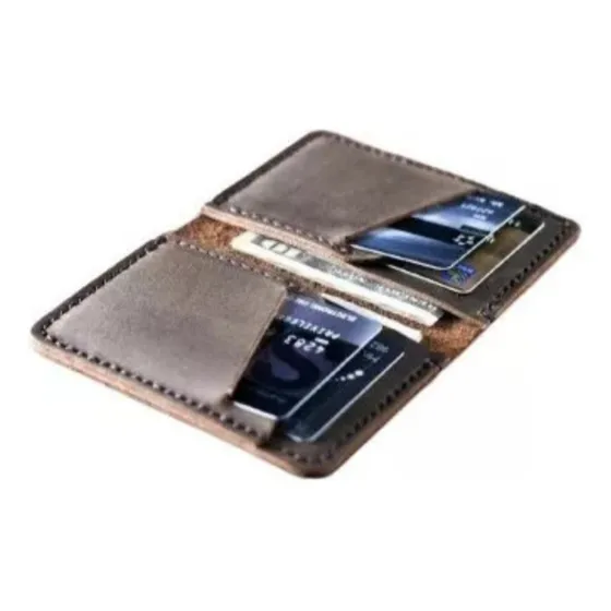 Tarjetero Cartera De Cuero Para Caballero Hombre 100% Cuero