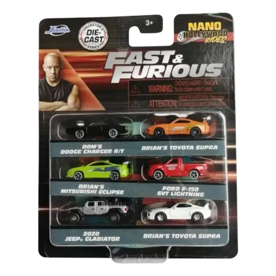 Jada 1:72 Set Nano Rápido Furioso Charger Supra Eclipse Jeep Varios