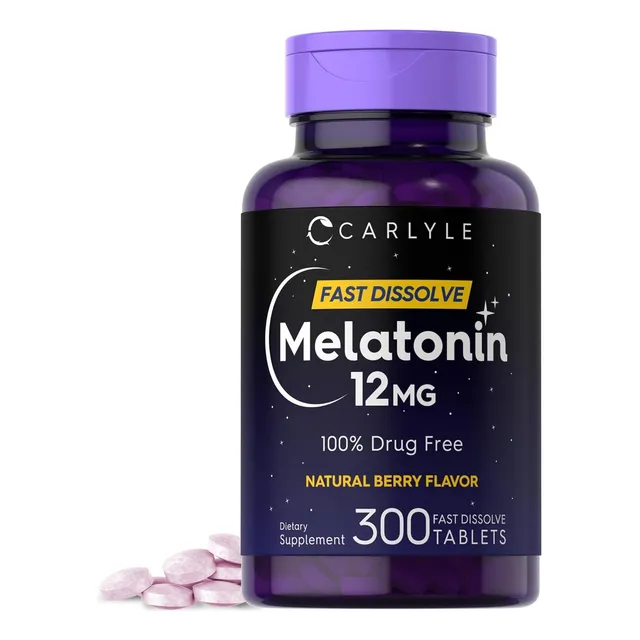 Carlyle Melatonina 12 Mg 300 Capsulas Sabor Frambuesas Eeuu Frambuesas