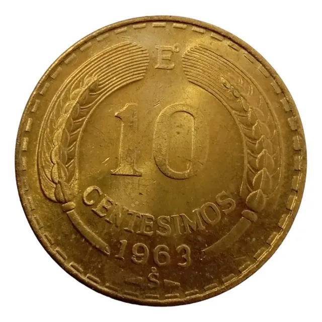 Moneda Chile 10 Centésimos 1963 Casi Unc.(x&1126