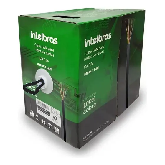 Cabo De Rede Impact Lan Cat5e 4px24 Preto Intelbras 305m