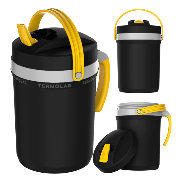Jarra Térmica 2,5 Litros Chá Café Tereré Fliptop Termolar Cor Preto E Amarelo Jarra Térmica 2,5 Litros Chá Café Tereré Fliptop Termolar Cor Preto E Amarelo