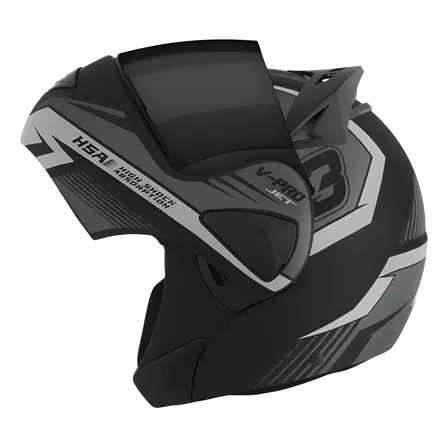 Capacete Robocop Moto Articulado Fechado Vpro Jet 3 Vis Fume