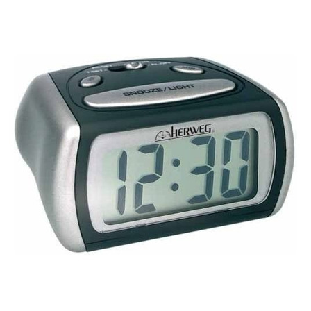 Relógio Despertador Herweg Digital 2916-071 Cinza Metalico Relógio Despertador Herweg Digital 2916-071 Cinza Metalico