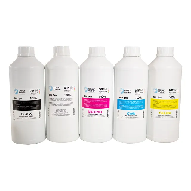 Tinta Color Make Para Dtf Pack 5 Colores Cmykw
