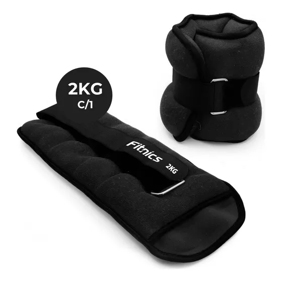 Pesas De Tobillo Muñeca Tobillera Set 2 De 2kg C/u Total 4kg Fitnics