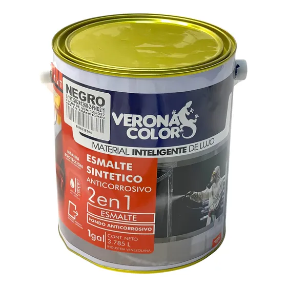 Esmalte 2 En 1 Anticorrosivo Negro 1g Verona