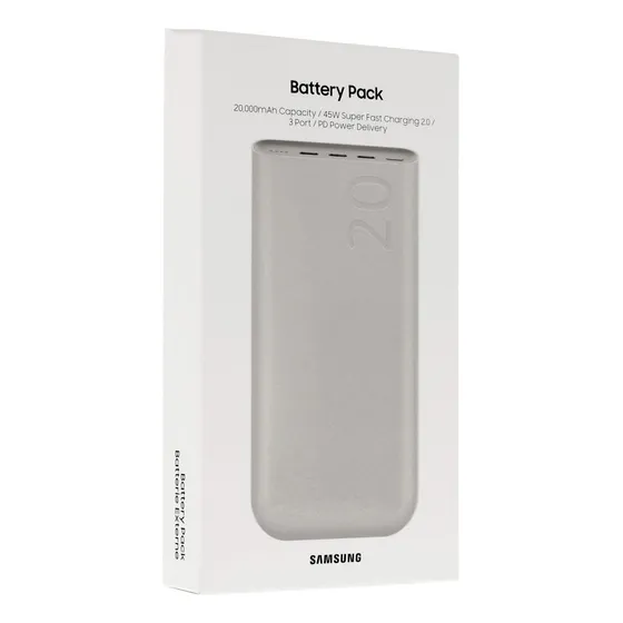 Power Bank Samsung 20000mah 45w Battery Pack P4520 Color Beige